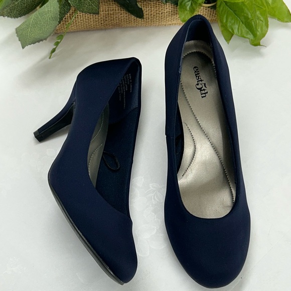 East 5th Shoes - Easy Street Women's Dark Blue Heels